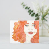 Muse Red-Haire Girl Briefkaart Artist (Staand voorkant)