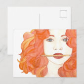 Muse Red-Haire Girl Briefkaart Artist (Voorkant / Achterkant)