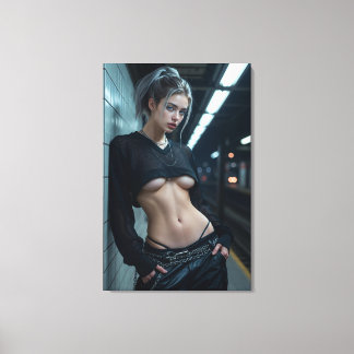 Muse van het middernachtelijk platform canvas afdruk
