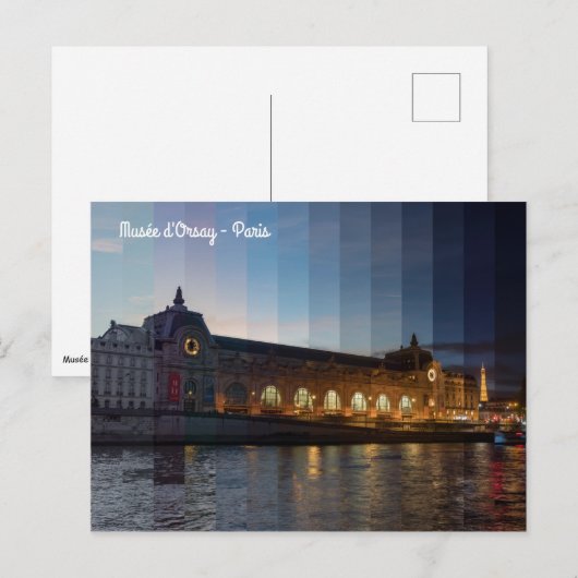 Musee d'Orsay Day to Night Timeslice - Parijs Briefkaart (Voorkant / Achterkant)