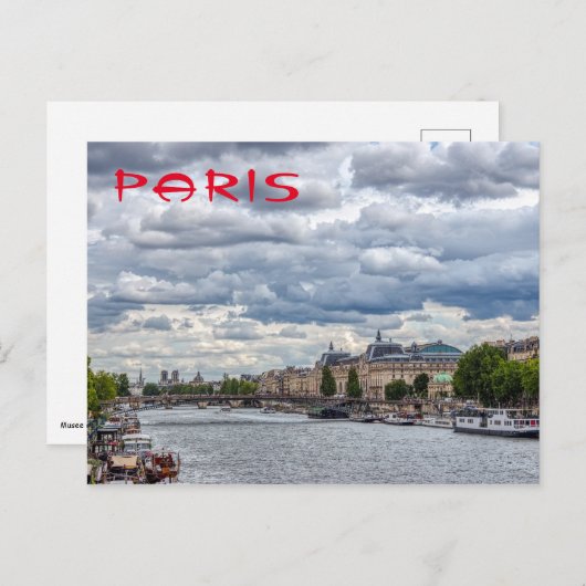 Musée d'Orsay en Seine River - Parijs, Frankrijk Briefkaart (Voorkant / Achterkant)