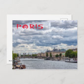 Musée d'Orsay en Seine rivier - Parijs, Frankrijk Briefkaart (Voorkant / Achterkant)