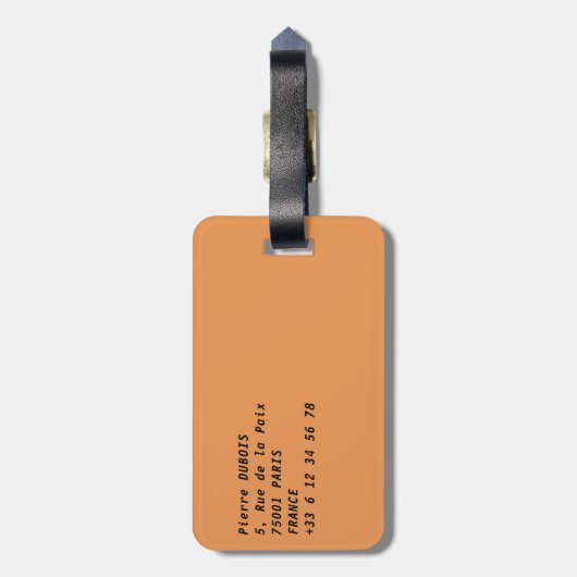 Musée d'Orsay in Parijs 's nachts Bagagelabel (Achterkant verticaal)