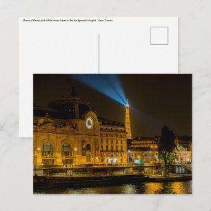 Musée d'Orsay in Parijs 's nachts Briefkaart