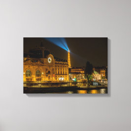 Musée d'Orsay in Parijs 's nachts Canvas Afdruk