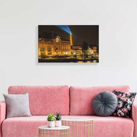 Musée d'Orsay in Parijs 's nachts Canvas Afdruk (Insitu (Woonkamer))