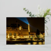 Musée d'Orsay in Parijs 's nachts Folie Feestdagenkaart (Staand Voorkant)
