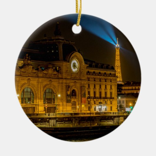 Musée d'Orsay in Parijs 's nachts Keramisch Ornament (Voorkant)