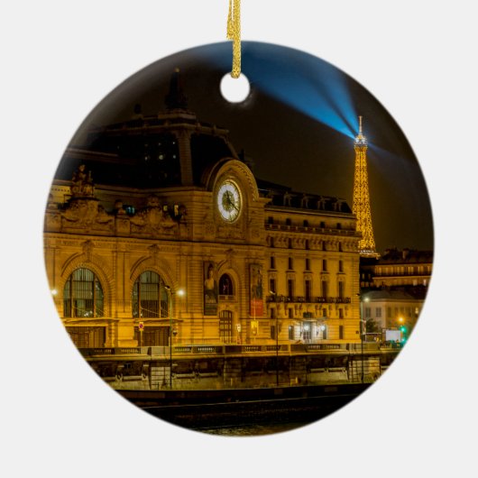 Musée d'Orsay in Parijs 's nachts Keramisch Ornament (Achterkant)