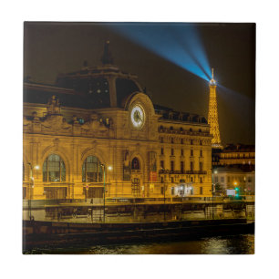 Musée d'Orsay in Parijs 's nachts Tegeltje