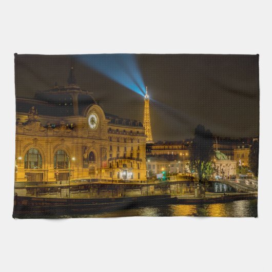 Musée d'Orsay in Parijs 's nachts Theedoek (Horizontaal)