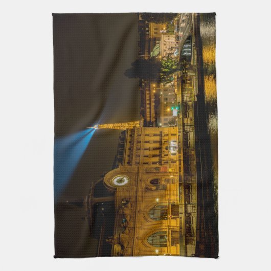 Musée d'Orsay in Parijs 's nachts Theedoek (Verticaal)