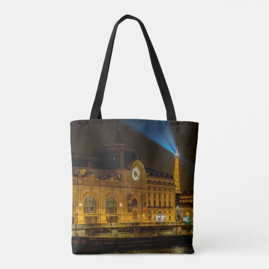 Musée d'Orsay in Parijs 's nachts Tote Bag (Achterkant)