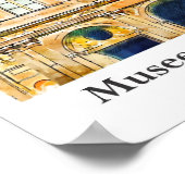 Musee du Louvre Paris Travel Waterverf met de hand Poster (Hoek)