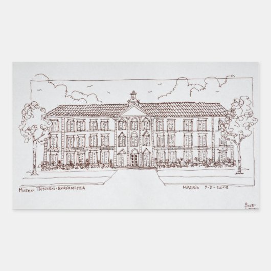 Museo Thyssen-Bornemisza | Madrid, Spanje Rechthoekige Sticker (Voorkant)