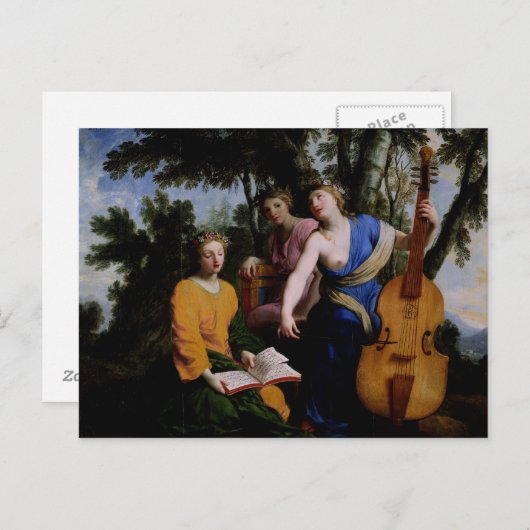 Muses Melpomene, Erato en Polymnia, 1652-55 Briefkaart (Voorkant / Achterkant)