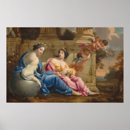 Muses Urania en Calliope - Simon Vouet Fine Art Poster