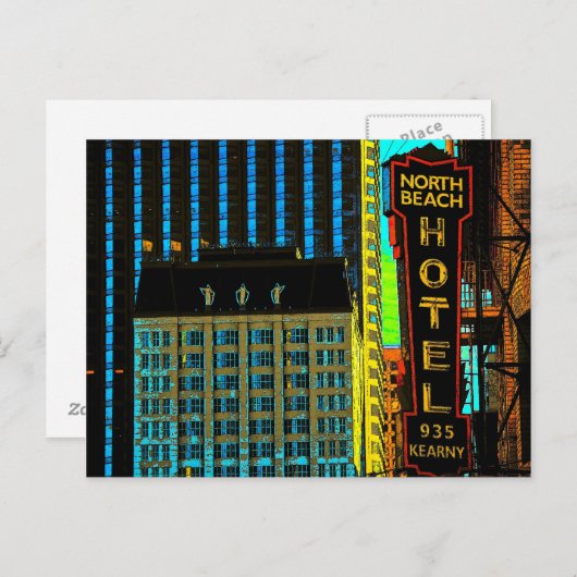 Muses voor North Beach Hotel Briefkaart (Voorkant / Achterkant)