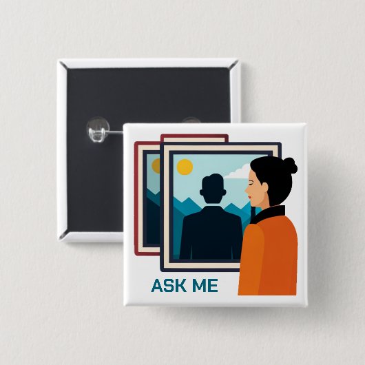 Museum Docent Vraag me Button (Voorkant /achterkant)