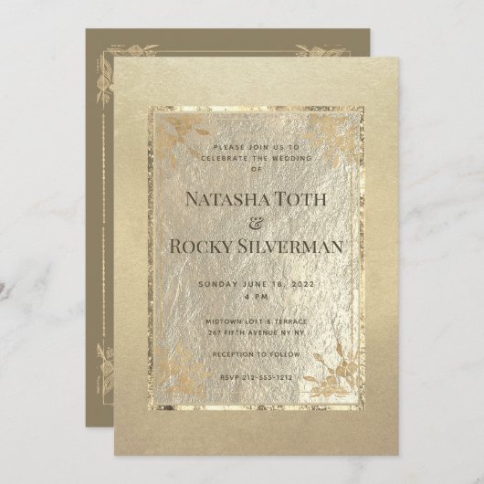 Museum Gold Affair Wedding & Party Kaart (Voorkant / Achterkant)