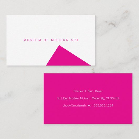 Museum Minimal Angle Front and Solid Back Business Visitekaartje (Voorkant / Achterkant)