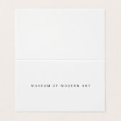 Museum Minimal Center voor en achter twee bedrijve Visitekaartje (Buitenkant ongevouwen)