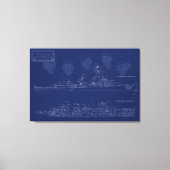 Museum Ship The Sullivans Blueprint with Brothers Canvas Afdruk (Voorkant)