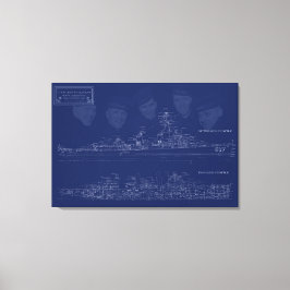Museum Ship The Sullivans Blueprint with Brothers Canvas Afdruk