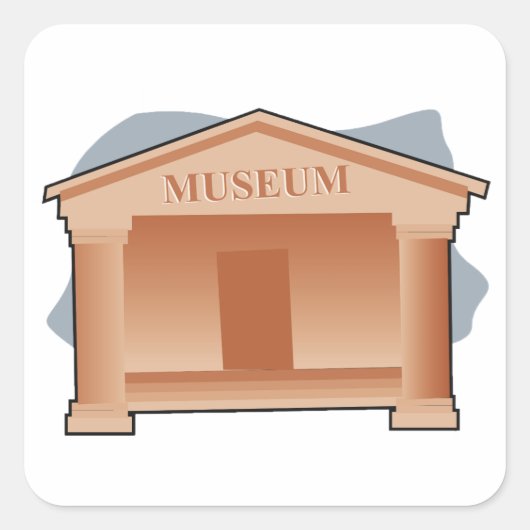 Museum Vierkante Sticker (Voorkant)