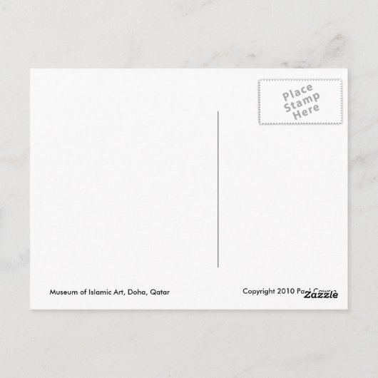 Museum voor Islamitische Kunsten, Doha, Qatar Briefkaart (Achterkant)