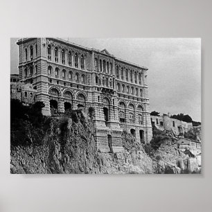 Museum voor Oceanografie van Monaco in vintage sti Poster