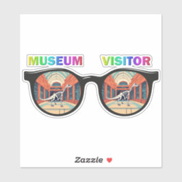 Museumbezoeker kiss-cut vinyl stickers