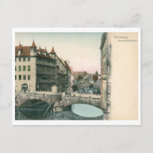 Museumbrucke, Nurnberg, Vintage van Duitsland Briefkaart