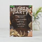 MUSEUMFEEST Dinosaurus Botten Mystery Cave Verjaar Kaart (Staand voorkant)