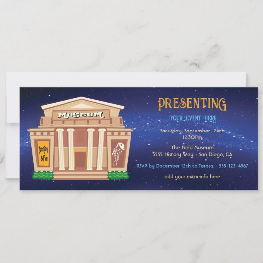 Museumfeest Ticket Evenement Kaart (Voorkant)