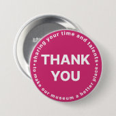 Museumvrijwilliger Dank u Button (Voorkant /achterkant)
