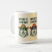"Mush It, Cowboy", Alaskan Malamute Koffiemok (Voorkant links)