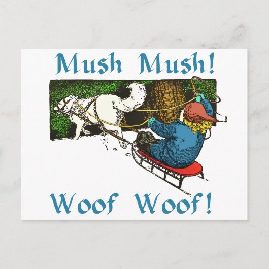 Mush Mush Wof Wof Briefkaart (Voorkant)