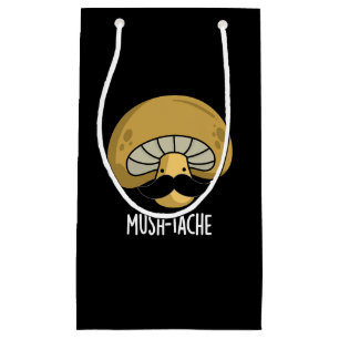 Mush-tache Funny Moustach Mushroom Pun Dark BG Klein Cadeauzakje