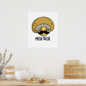 Mush-tache Grappige Moustach Mushroom Pun Poster (Keuken)