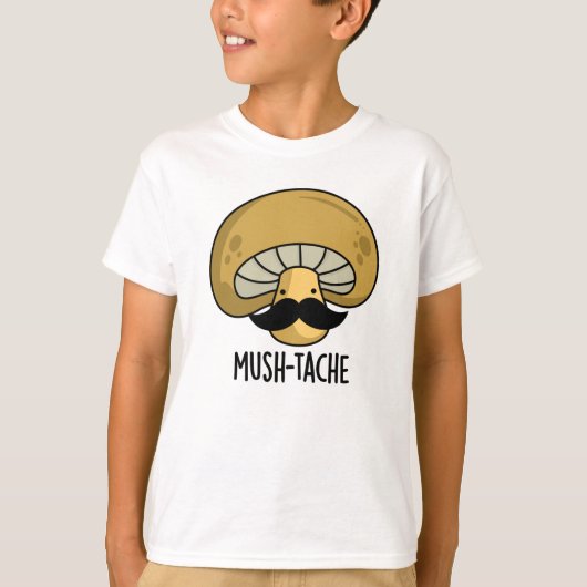 Mush-tache Grappige Moustach Mushroom Pun T-shirt (Voorkant)