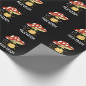 Mush-vroom Funny Fast Mushroom Pun Dark BG Cadeaupapier (Hoek)