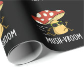 Mush-vroom Funny Fast Mushroom Pun Dark BG Cadeaupapier (Rol Hoek)