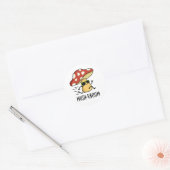 Mush-vroom Funny Fast Mushroom Pun Ronde Sticker (Envelop)