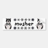 "Musher" Malamute en Husky Sled Dogs Bumpersticker (Voorkant)