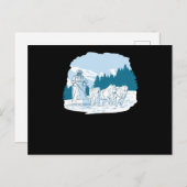 Mushing Sled Dog Racing Husky Slaping Briefkaart (Voorkant / Achterkant)