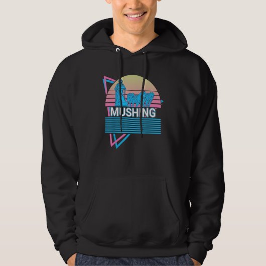 Mushing Sled Dogs Dog Sledding Hoodie (Voorkant)