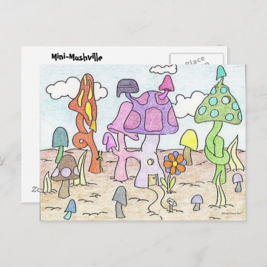 Mushoom House Fun Briefkaart (Voorkant / Achterkant)