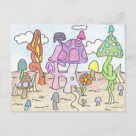 Mushoom House Fun Briefkaart (Voorkant)