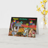 Mushroom and Cats Birthday Card Kaart (Gele Bloem)